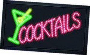 LED illuminated display "Cocktails"