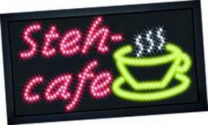 LED illuminated display "Stehcafe"