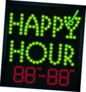 LED illuminated display "Happy Hour"