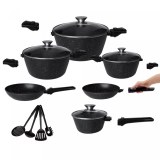 Cheffinger 14 Pieces XXL Cooking Pot Set with Removable Handles + 4 Laddle