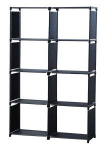 Herzberg HG-03343: 8-Layer Multi-purpose Bookshelf and Storage Rack (85x125cm) - Black