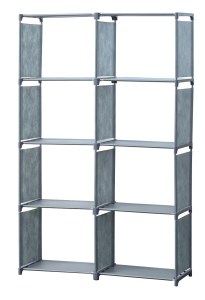 Herzberg HG-03626: 8-Layer Multi-purpose Bookshelf and Storage Rack (85x125cm) - Grey