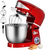 Royalty Line RL-PKM1600: 1600W 6-Speed Stainless Steel Stand Mixer 6L - Red