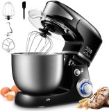 Royalty Line RL-PKM1600: 1600W 6-Speed Stainless Steel Stand Mixer 6L - Black