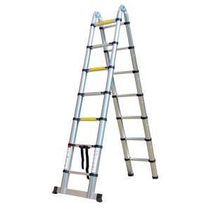 Herzberg HG-5560: Retracting Aluminum Telescopic Ladder - 5.60M